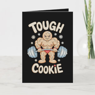 Zäher Cookie-Gym-Workout-Lebkuchen-Weihnachten Feiertagskarte