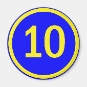Zahl 10 in einem Kreis Magnet (Vorne)