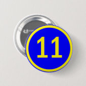 Zahl 11 in einem Kreis Button (Vorne & Hinten)