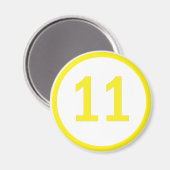 Zahl 11 in einem Kreis Magnet (Vorderseite/Rückseite)