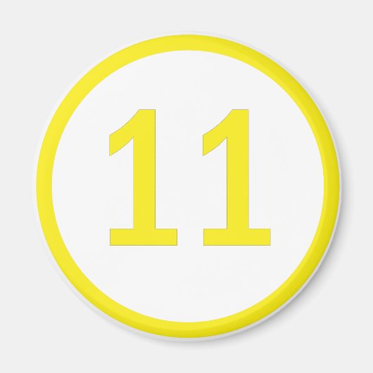 Zahl 11 in einem Kreis Magnet (Vorne)