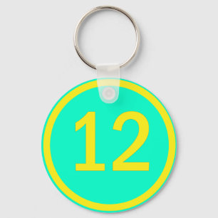 Zahl 12 in einem Kreis Schlüsselanhänger