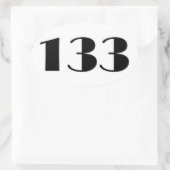 Zahl 133 Mitte Jahrhundert Ovaler Aufkleber (Tasche)