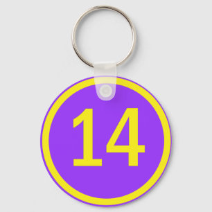 Zahl 14 in einem Kreis Schlüsselanhänger
