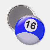 Zahl 16 Billard Ball Magnet (Vorderseite/Rückseite)