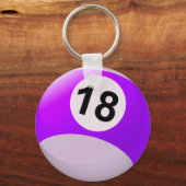 Zahl 18 Billard Ball Schlüsselanhänger (Vorderseite)