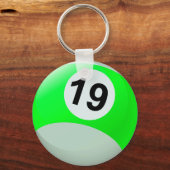 Zahl 19 Billard Ball Schlüsselanhänger (Vorderseite)