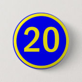 Zahl 20 in einem Kreis Button (Vorderseite)