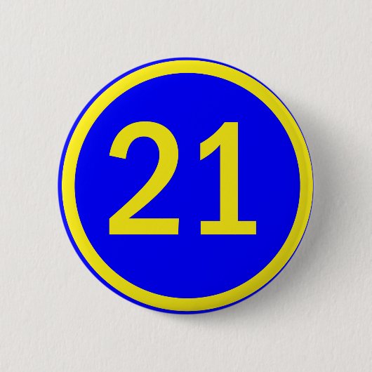 Zahl 21 in einem Kreis Button (Vorderseite)