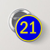 Zahl 21 in einem Kreis Button (Vorne & Hinten)