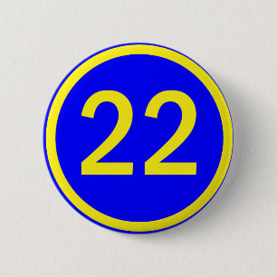 Zahl 22 in einem Kreis Button