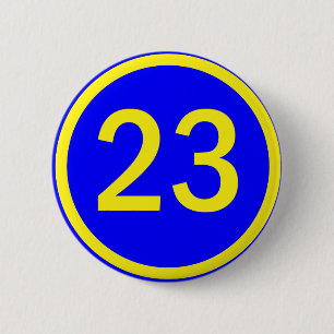 Zahl 23 in einem Kreis Button