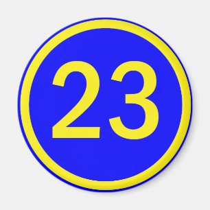 Zahl 23 in einem Kreis Magnet