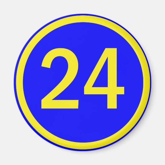 Zahl 24 in einem Kreis Magnet (Vorne)