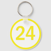 Zahl 24 in einem Kreis Schlüsselanhänger (Vorderseite)