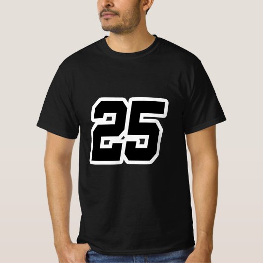 Zahl 25 25 T-Shirt (Vorderseite)