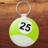 Zahl 25 Billard Ball Schlüsselanhänger (Vorderseite)