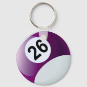 Zahl 26 Billard Ball Schlüsselanhänger (Vorderseite)