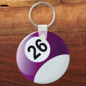 Zahl 26 Billard Ball Schlüsselanhänger (Vorderseite)