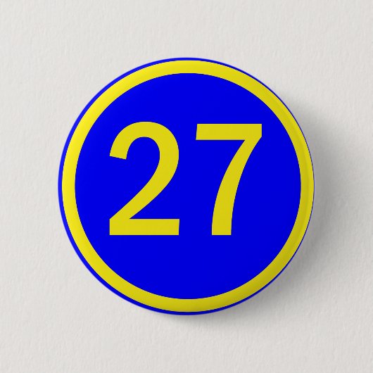 Zahl 27 in einem Kreis Button (Vorderseite)