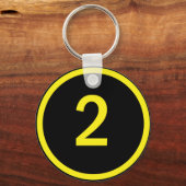 Zahl 2 im Kreis Schlüsselanhänger (Vorderseite)