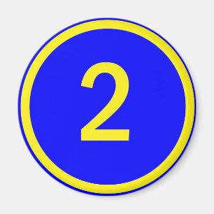 Zahl 2 in einem Kreis Magnet