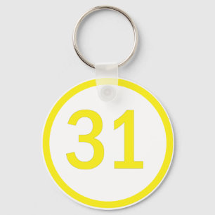 Zahl 31 in einem Kreis Schlüsselanhänger
