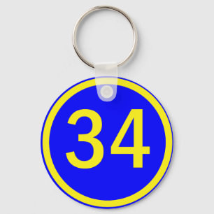 Zahl 34 in einem Kreis Schlüsselanhänger
