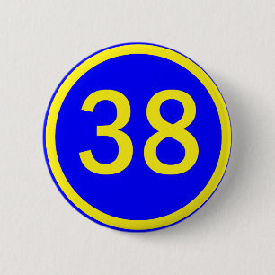 Zahl 38 in einem Kreis Button
