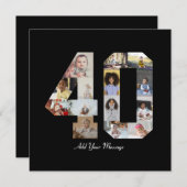 Zahl 40 FotoCollage Ankündigung (Vorne/Hinten)