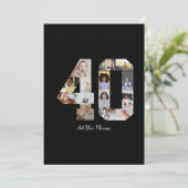 Zahl 40 FotoCollage Ankündigung (Stehend Vorderseite)