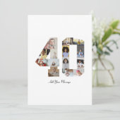 Zahl 40 FotoCollage Ankündigung (Stehend Vorderseite)