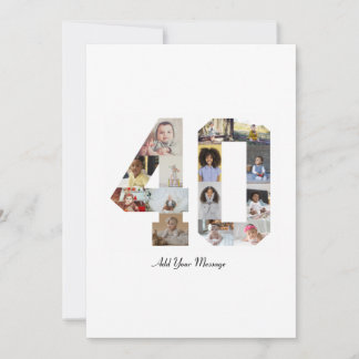 Zahl 40 FotoCollage Dankeskarte