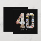 Zahl 40 FotoCollage Feiertagskarte (Vorne/Hinten)