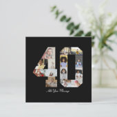 Zahl 40 FotoCollage Feiertagskarte (Stehend Vorderseite)