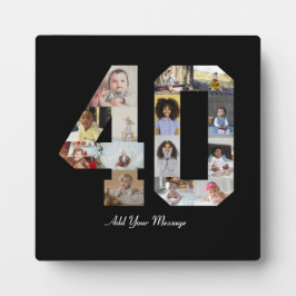 Zahl 40 FotoCollage Fotoplatte