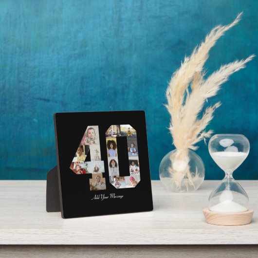 Zahl 40 FotoCollage Fotoplatte (InSitu)