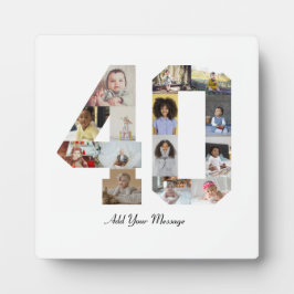 Zahl 40 FotoCollage Fotoplatte