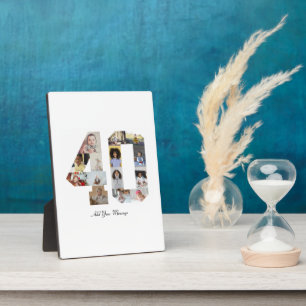 Zahl 40 FotoCollage Fotoplatte