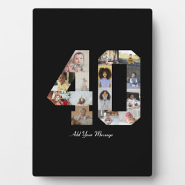 Zahl 40 FotoCollage Fotoplatte