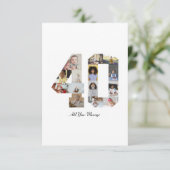 Zahl 40 FotoCollage Karte (Stehend Vorderseite)