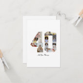 Zahl 40 FotoCollage Karte (Vorderseite/Rückseite Beispiel)