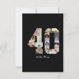 Zahl 40 FotoCollage Karte