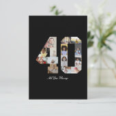 Zahl 40 FotoCollage Karte (Stehend Vorderseite)