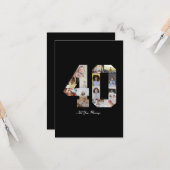 Zahl 40 FotoCollage Karte (Vorderseite/Rückseite Beispiel)