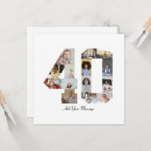 Zahl 40 FotoCollage Karte (Vorderseite/Rückseite Beispiel)