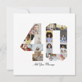 Zahl 40 FotoCollage Karte
