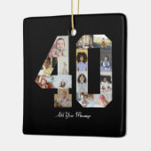 Zahl 40 FotoCollage Keramikornament (Links)