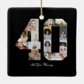 Zahl 40 FotoCollage Keramikornament (Rückseite)