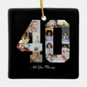 Zahl 40 FotoCollage Keramikornament (Vorderseite)